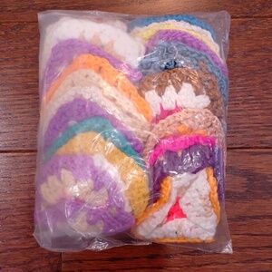 24 Piece Crochet Flowers DIY Linen Blanket Throw Hats